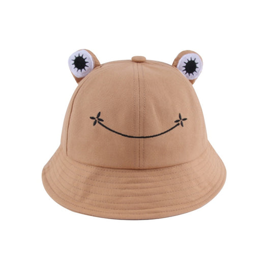 Bob grenouille beige qui sourit en coton
